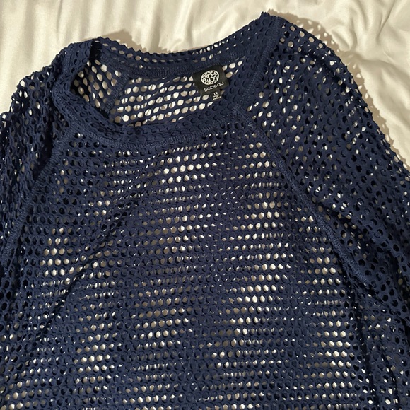 Bobeau Midnight Blue Eyelet Knit Top - Picture 4 of 12